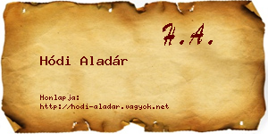 Hódi Aladár névjegykártya